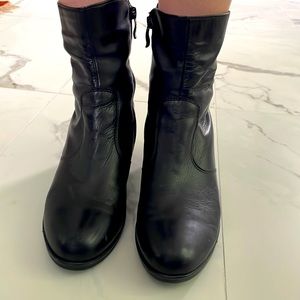 Ara Winter Boots, Lined, Leather, Women’s 8 1/2, Cabin Crew Uniform Shoes, Black